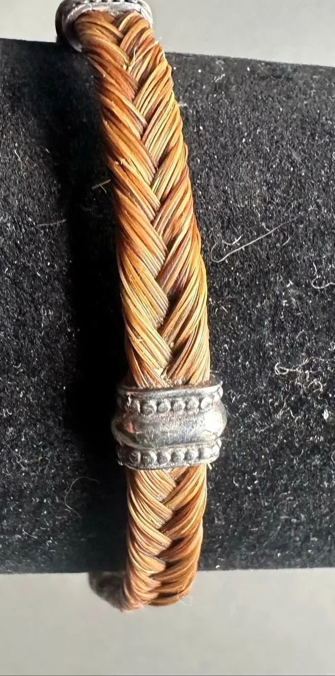 Equestrian Braided Horsehair Bracelet with Silver accents